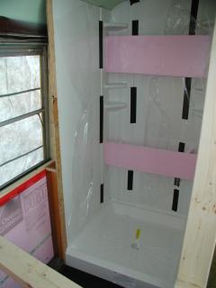 installation of the shower enclosure