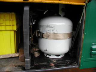 La ceinture de sécurité a un réservoir de propane