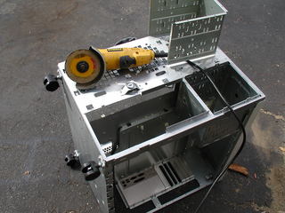 Cutting the Dell PowerEdge case